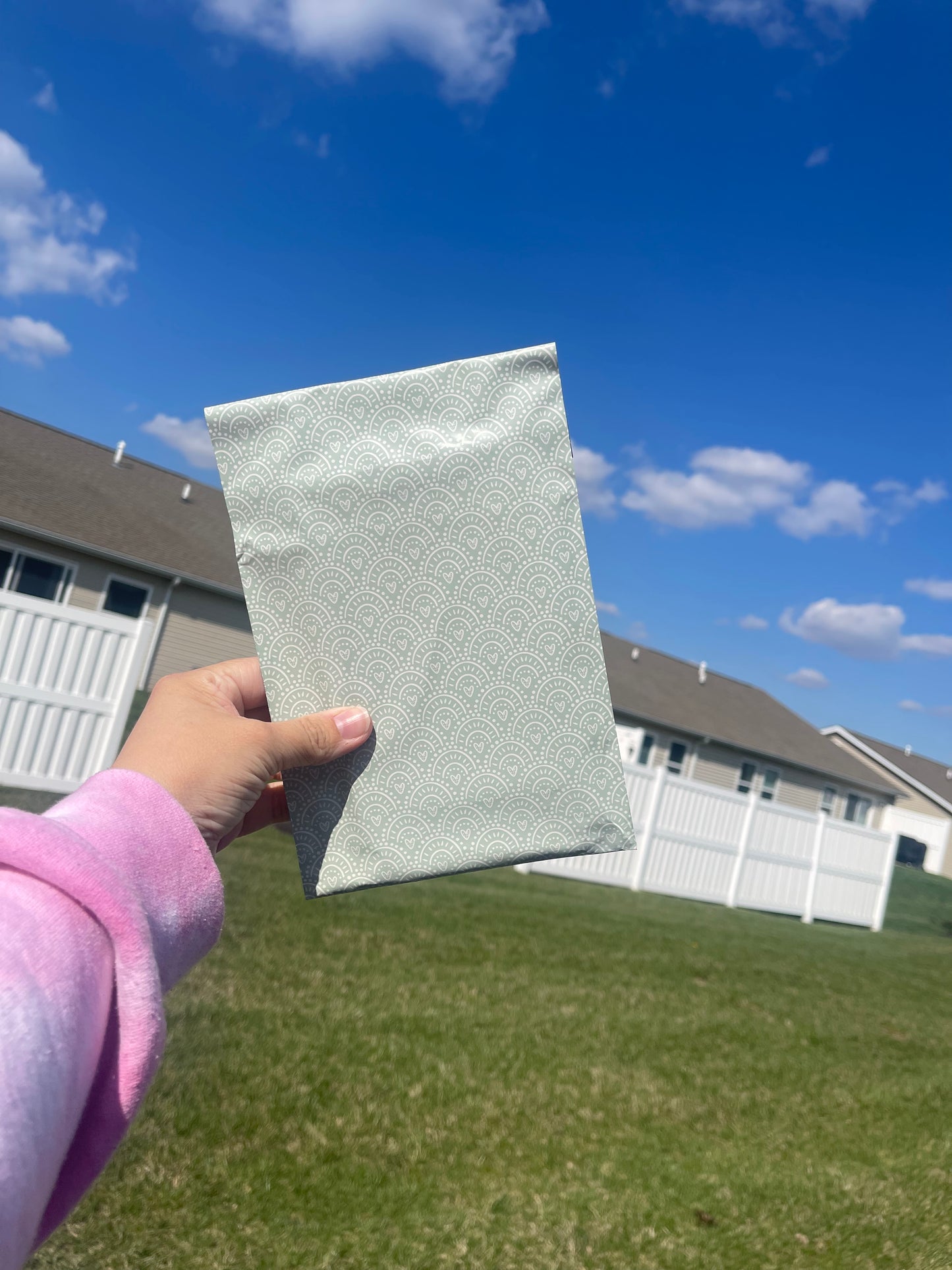 6x9 Green Hearts Poly Mailer