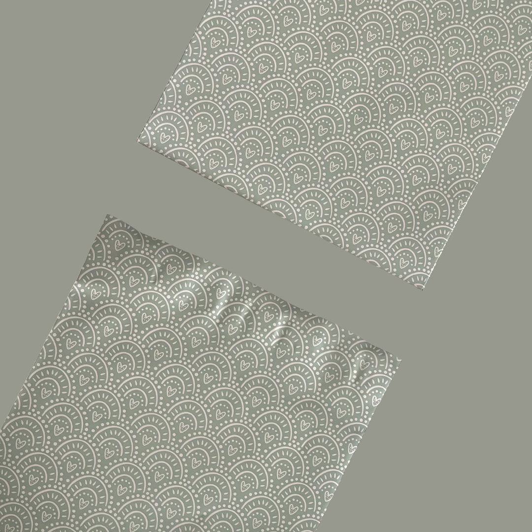 10x13 Green Hearts Poly Mailer