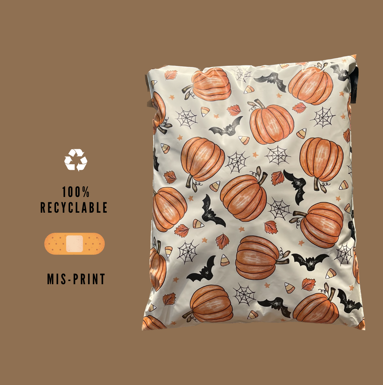 MIS-PRINT 10x13 Pumpkin Patch Poly Mailers