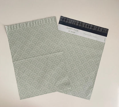 10x13 Green Hearts Poly Mailer