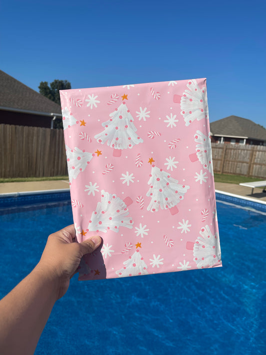 10x13 Pink Christmas Poly Mailer