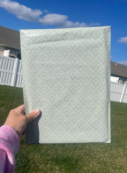 10x13 Green Hearts Poly Mailer